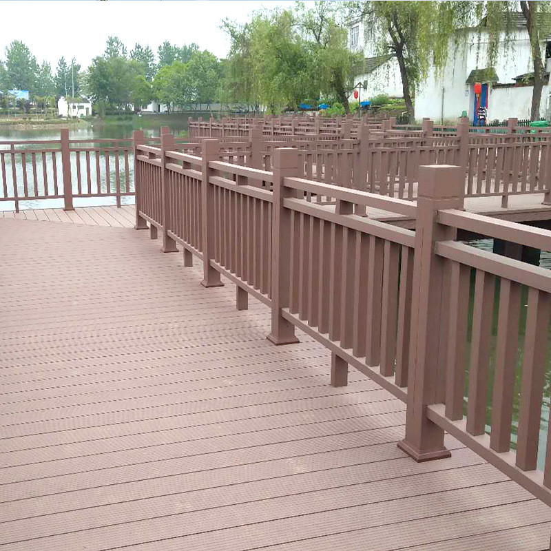 【绿品公园塑木护栏扶手河道景区】池塘市政户外围栏木塑栏杆护栏