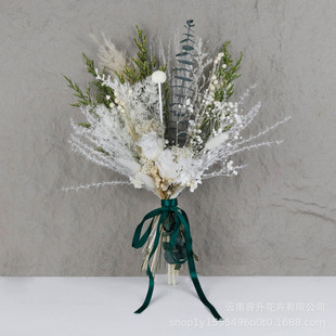 干花花束天然真叶混搭情人草拂尘尤加利花室内手工家居装饰批发
