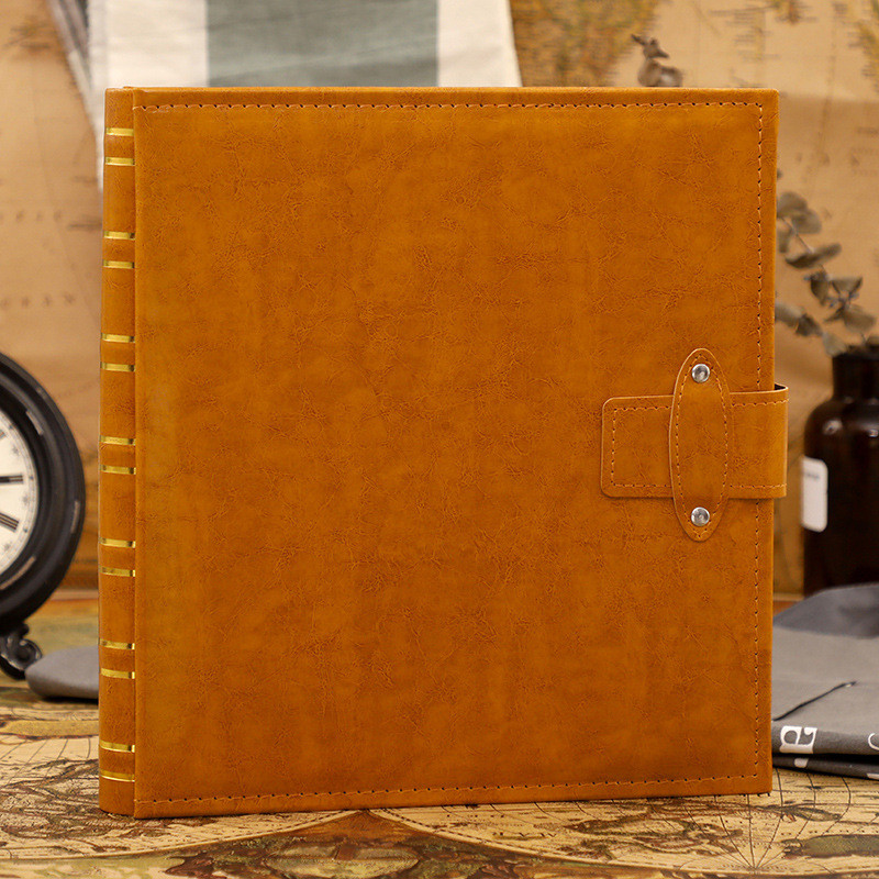 厂家5寸600张过塑相册插页式创意皮扣大容量复古3r600影集本直销
