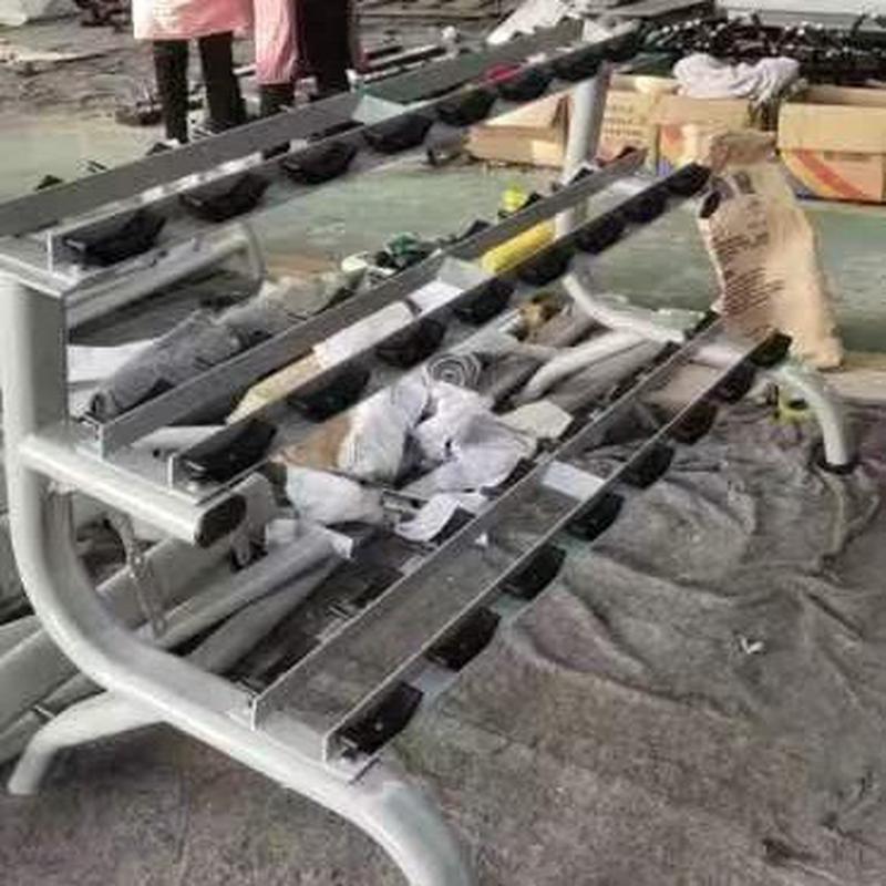 热销三层架哑铃12付手铃架商用组合哑铃摆放架臂力训练哑铃存放架