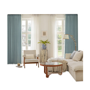 绍兴批发外贸窗帘新款简欧法式客厅卧室雪尼尔浮雕遮光窗帘布成品