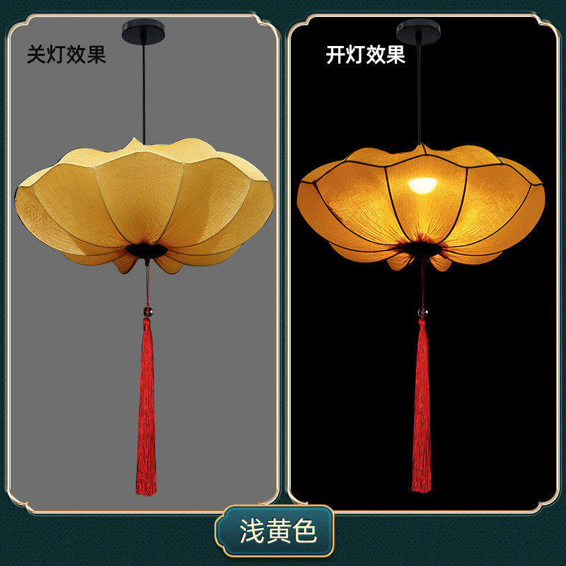 中国风手绘异形灯笼仿古布艺宫灯吊灯酒店走廊玄关庭院风景区