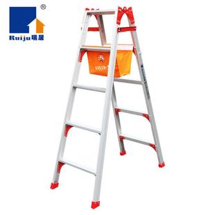 热销yqzht居工程加厚梯家装 梯子工地梯子两用梯子带工具布袋梯瑞