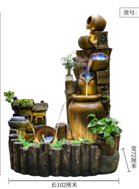 庭院花园创意装饰景观顶楼阳台民宿假山流水喷泉造景鱼池水景摆件