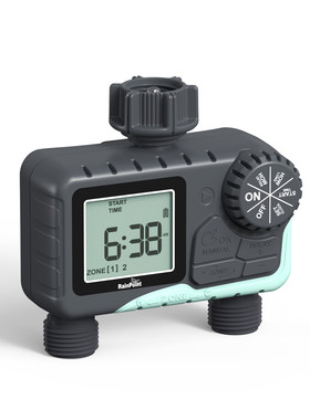 rainpoint双路灌溉智能定时控制器自动可水器院子草坪(欧浇花