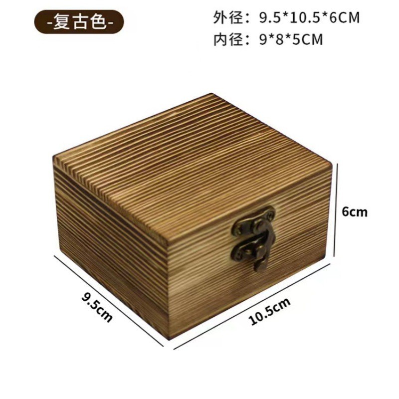 松木木盒收纳盒木质首饰礼品包装盒原木色小型翻盖定制盒正方形盒