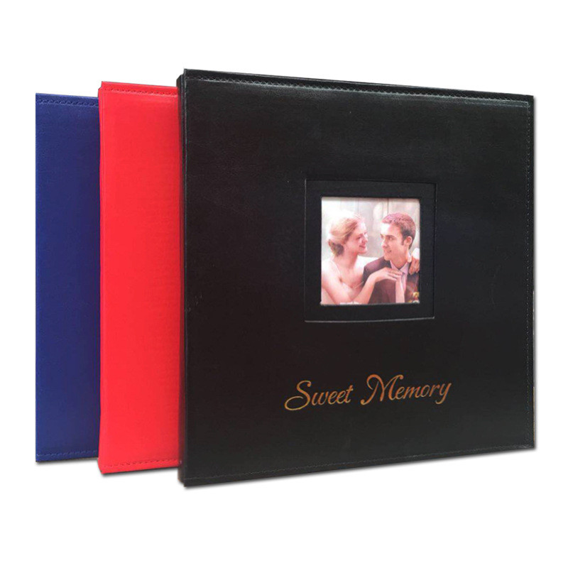 粘贴式18寸pu皮面相册厂家直销覆膜家庭纪念册影楼高档影集可定做