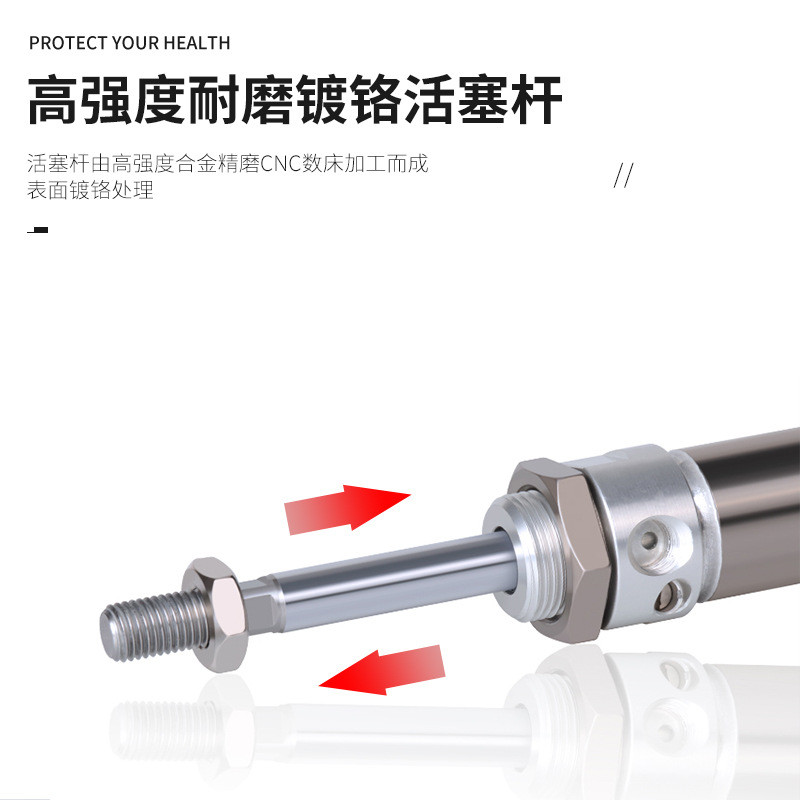 热销不锈钢迷你气动气缸带缓冲mac16/20/25/32/40*25-50/75/100/1