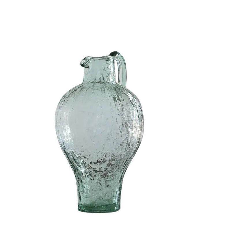 吕提手霞壶型林玻璃花瓶吊钟花瓶设计新品工艺品摆件花盆耳朵花瓶