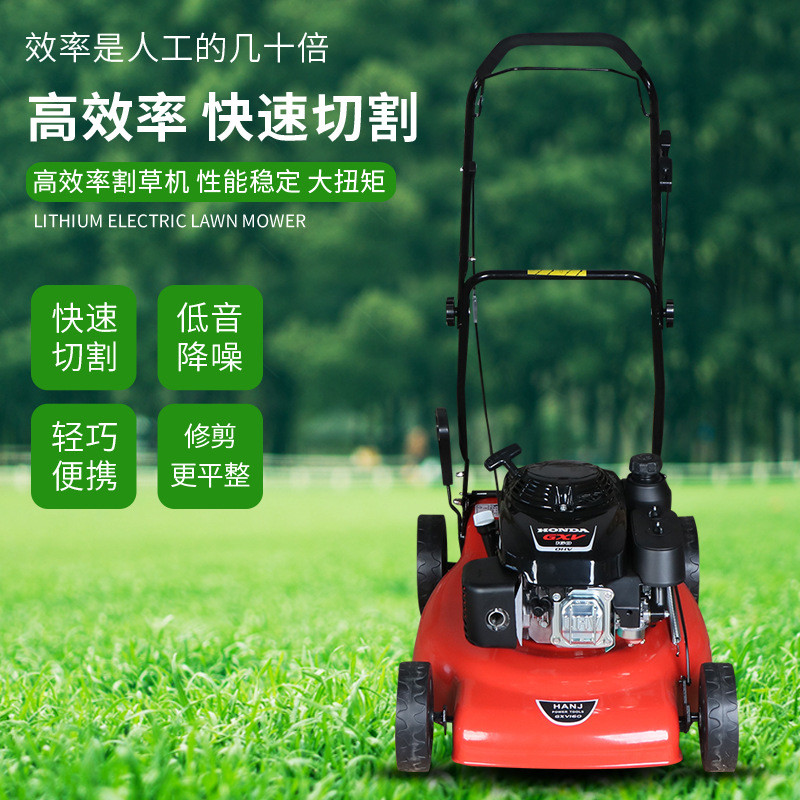 热销自走式草坪机汽油四合一割草打草机手推式草坪机草坪机