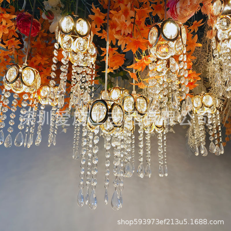 新款式婚庆10头发光水晶吊灯婚礼舞台铁艺布置道具装饰婚礼堂,节庆用品/礼品,拉花,淘宝优惠券,粉丝福利购,淘宝优惠卷