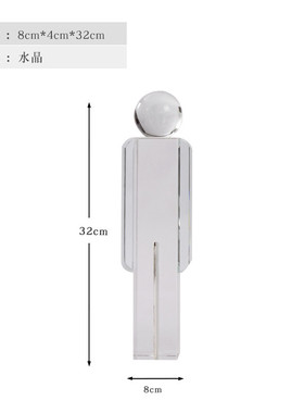 现代简约抽象水晶摆件机械人设计师人物北欧客厅样板房软装装饰品