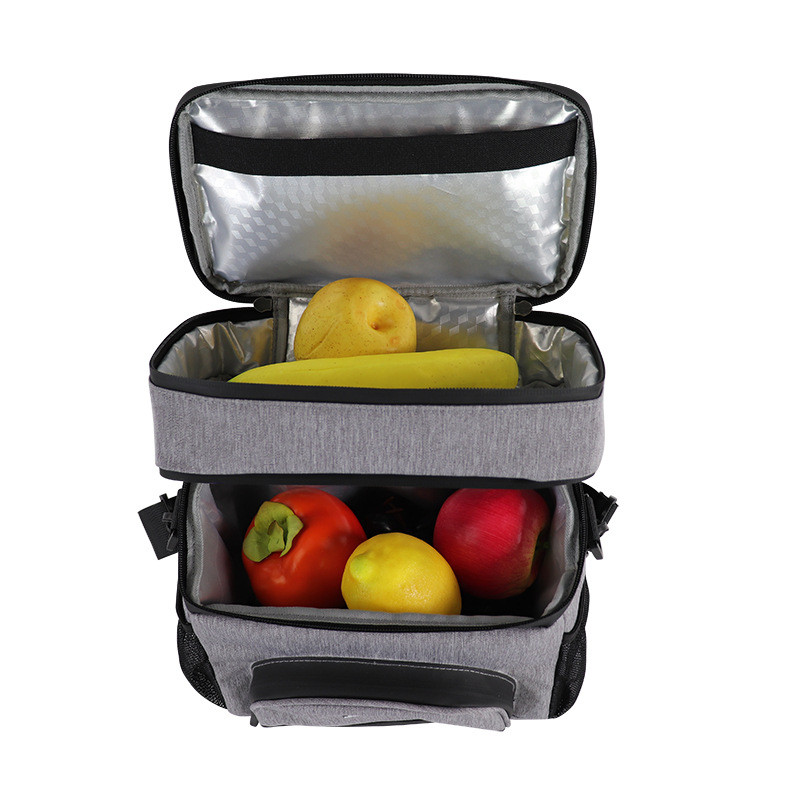 单肩午餐袋双保温冰包奶瓶冷却器妈咪包牛津布隔层包lunchbox包