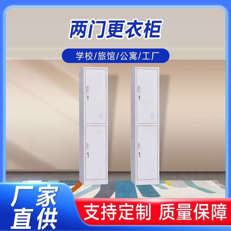 两门钢制工衣柜员工宿舍储物柜 健身房泳池浴场更衣柜厂家批发