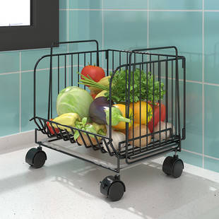 厨房蔬菜水果多层置物架台面沥水架家用可移动蔬果折叠收纳篮