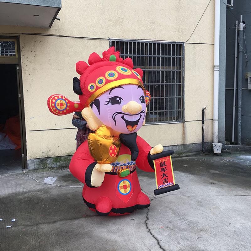气模财神气模美陈充气财神爷卡通模型新款充气财神虎年财神爷道具