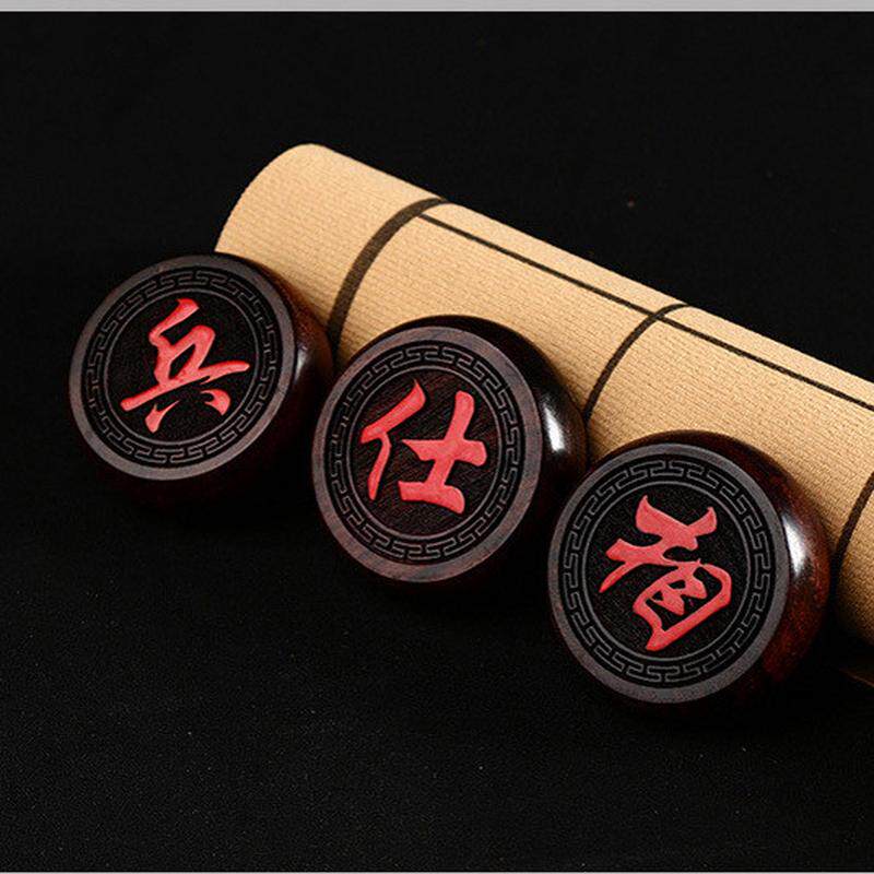 红酸枝中国象棋大号小号皮革象棋礼品老红木象棋木质棋盘木雕礼品