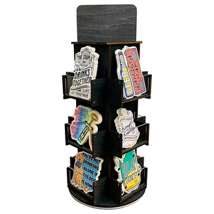 实木多层板纪念品旋转货架饰品摆件贴纸文具拆卸商店展示架