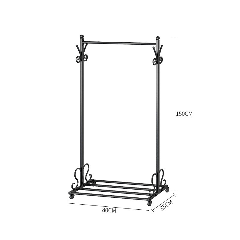 衣架落地卧室内简易挂衣服架简约现代北欧家用衣帽架单杆式晾衣架