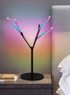 光台灯diy可拆卸树枝异型氛围灯rgb可调磁吸调色护眼led小夜灯
