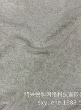 亚麻棉砂洗腰果提花面料复古柔软双面布料裤装服装t8610