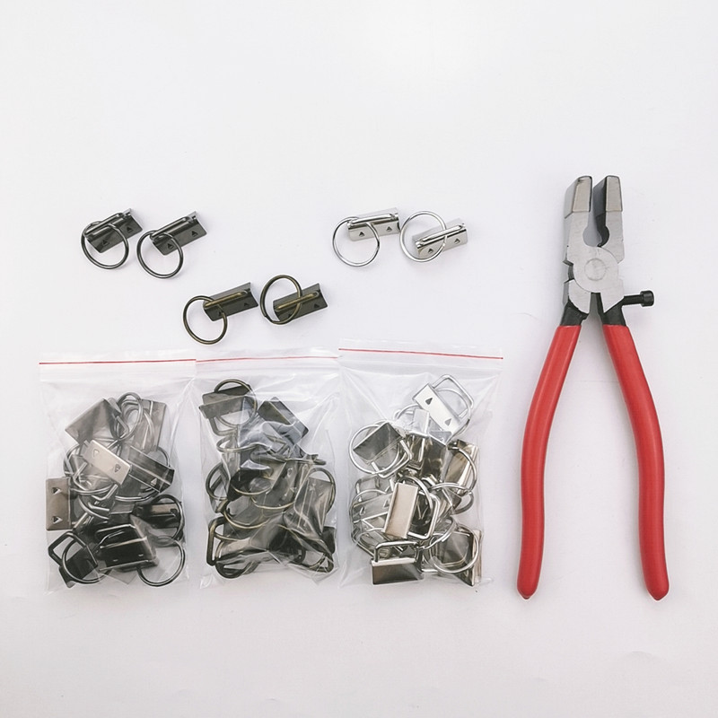 货源46件3色尾织带夹25mm带钥匙圈尾夹金属箱包配件织带夹子