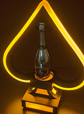 定制发光酒座酒吧ktv黑桃a酒托红酒王底座展示架创意香槟洋酒酒座