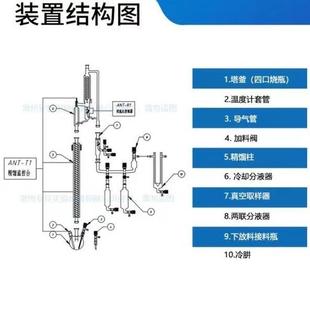 置搅拌器精馏釜蒸馏精馏 热销安特实验室提纯仪器精馏塔玻璃精馏装