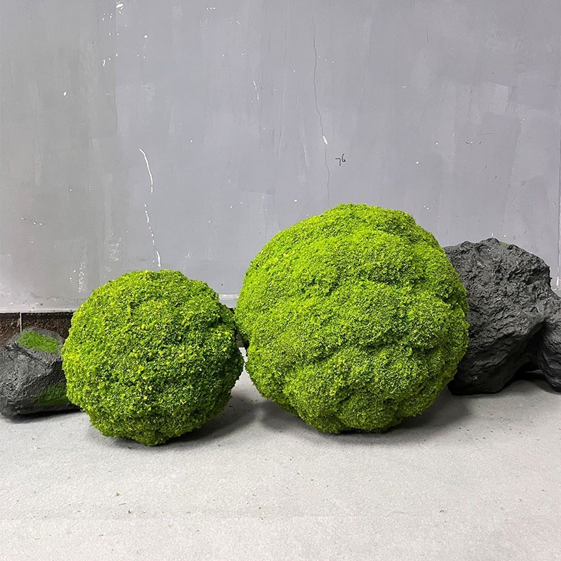 仿真青苔球苔藓球植物造景摆件软装人造绿植装饰悬挂圆球厂家供应