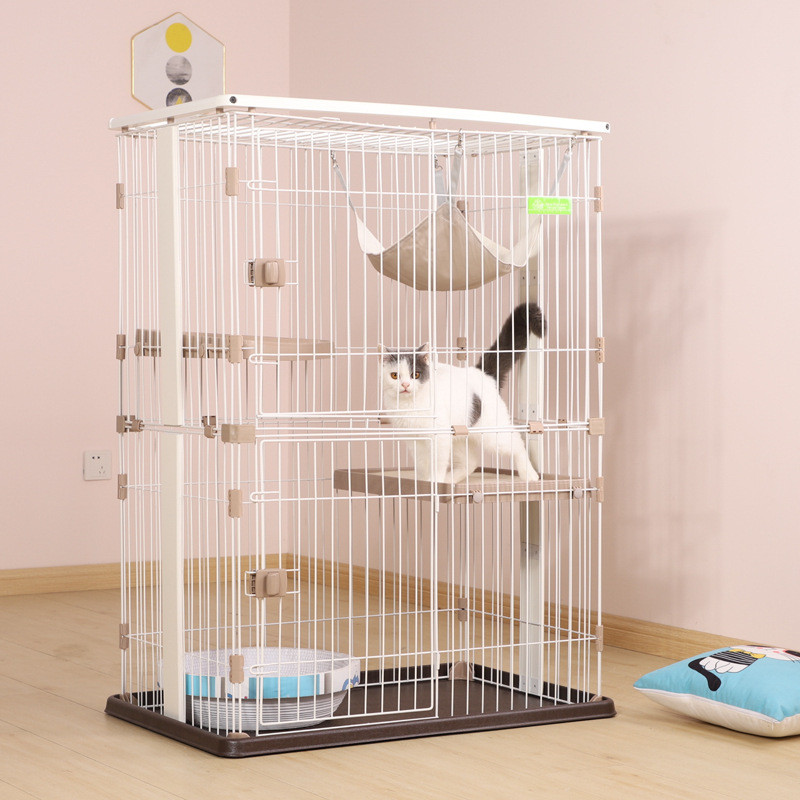 热销创三层实木二层逸猫笼别墅大号室内猫舍木制家用猫笼厂家直供