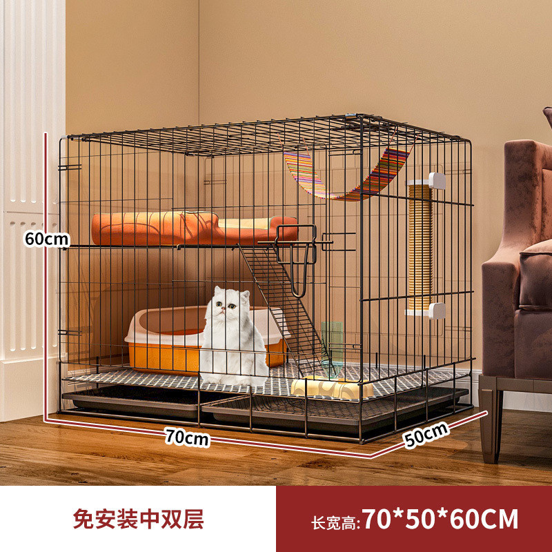 猫笼家用室内超大自由空间猫笼子加粗加固加厚带厕所小猫宠物猫舍