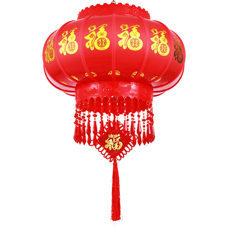 充电式led旋转红灯笼过年阳台装饰大门口室外乔迁无线七彩走马灯