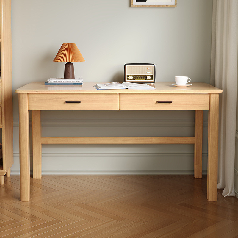 轻奢学生北欧极简电脑桌简约办公桌家用卧室实木书桌写字台学习桌