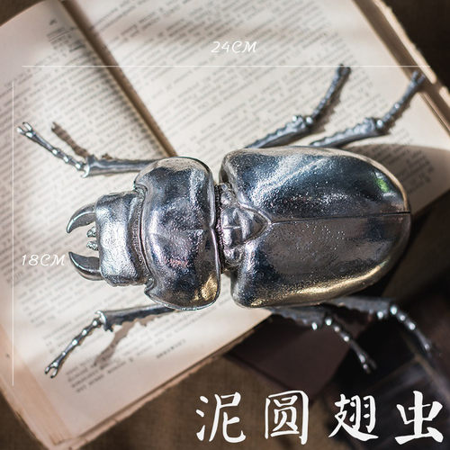 金属大甲虫花金龟挂件摆件墙面装饰桌面个性动物童话风