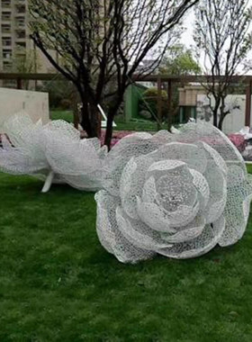 热销园林金属摆件景观广场城市花朵雕塑公园摆设户外花园装饰品