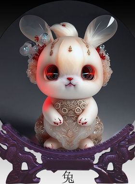 卡通密胺耐摔装饰摆盘十二生肖摆件成人可爱金牛小狗儿童吉祥桌面