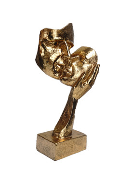 欧式沉默是金抽象人脸面具树脂摆件轻奢家装软装办公桌工艺装饰品