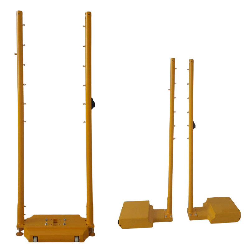 带轮双柱移动羽毛球架户外铸铁羽毛球网柱可型羽毛球网架厂家