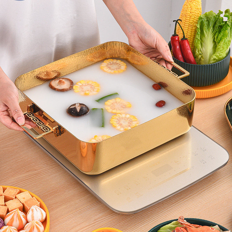 热销不锈钢火锅锅具商用四方盆加厚加深304三层复合钢子母鸳鸯锅,厨房电器,电热火锅/煎锅,淘宝优惠券,粉丝福利购,淘宝优惠卷