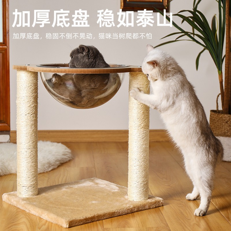 宠物用品太空舱猫窝透明窝房子别墅塑料半球猫爬架凉猫离地猫床