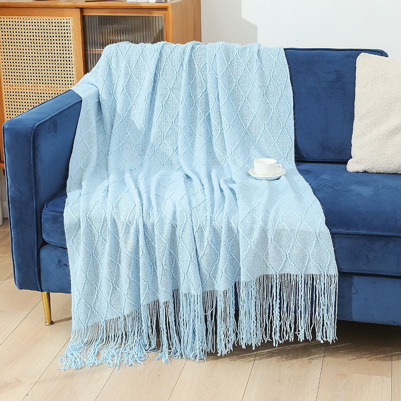 线毯毛毯办公室午休流苏抱毯子秋冬轻奢毛绒沙发高级blanket