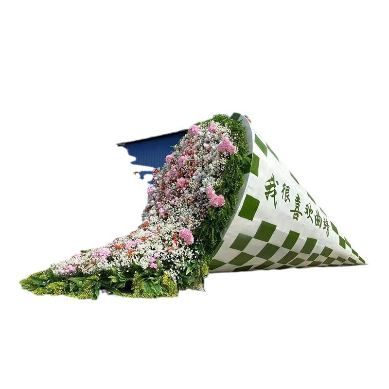 玫瑰花网红拍照室外道具商场户外景区打卡布置玫瑰花束实景道具