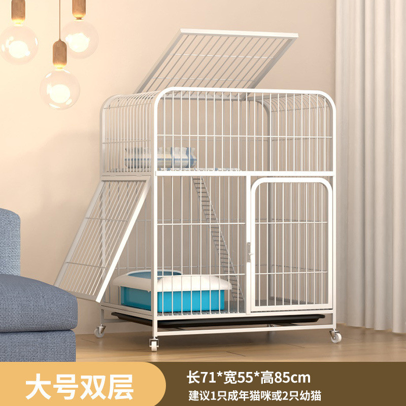 猫笼子家用室内超大自由空间带厕所猫别墅宠物两层猫猫咪窝猫屋舍