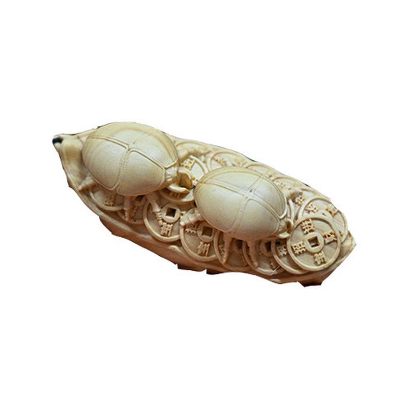 富甲一方甲虫木雕动物木雕挂件黄杨木雕小叶木雕摆件手把件