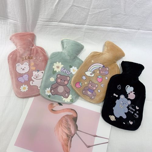 可爱卡通装水热水袋橡胶毛绒暖手宝注水防爆暖水袋学生暖手宝