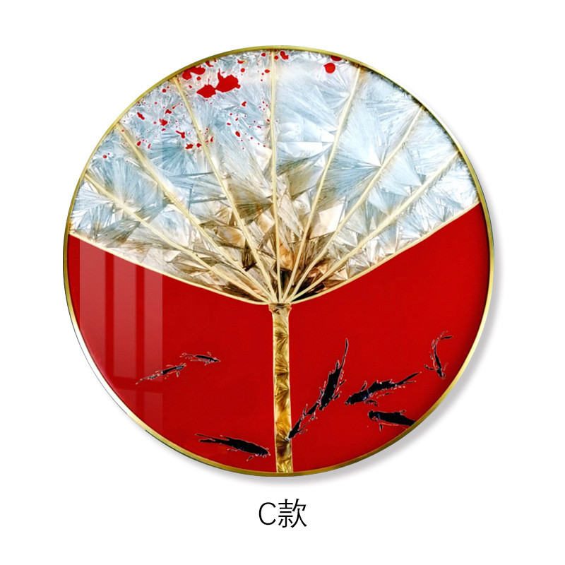 走廊手工珐琅彩装饰画现代轻奢入户玄关客厅挂画样板间立体装置画图片