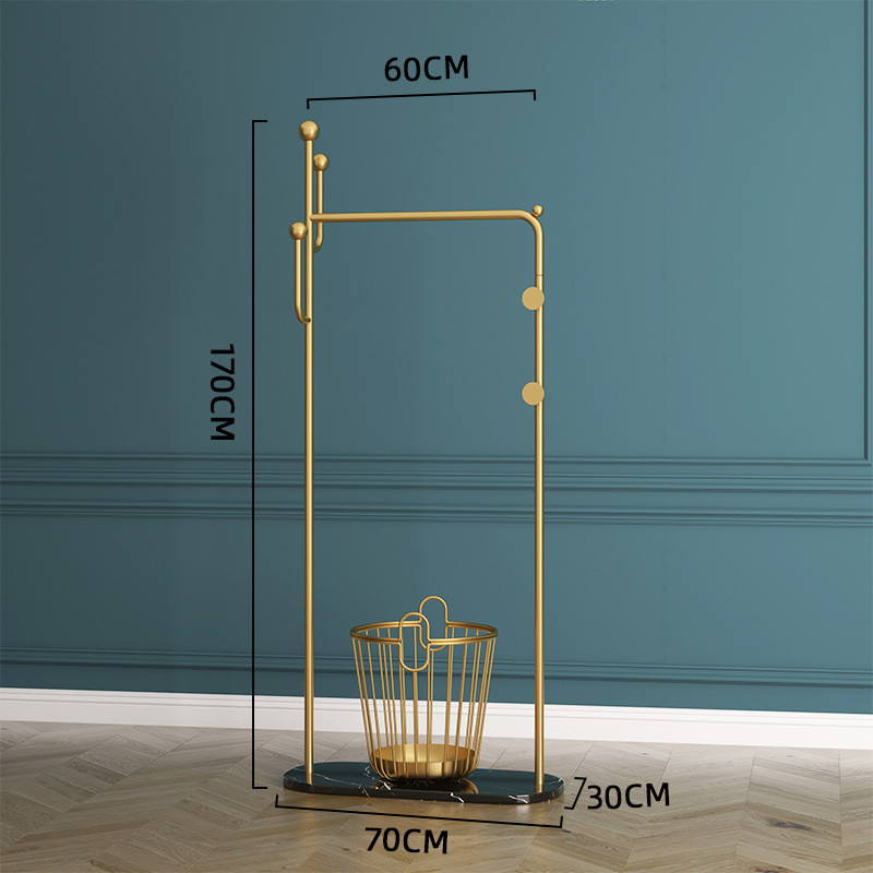 轻奢置物架卧室落地衣架客厅简约衣帽架酒店民宿大理石挂衣架批发