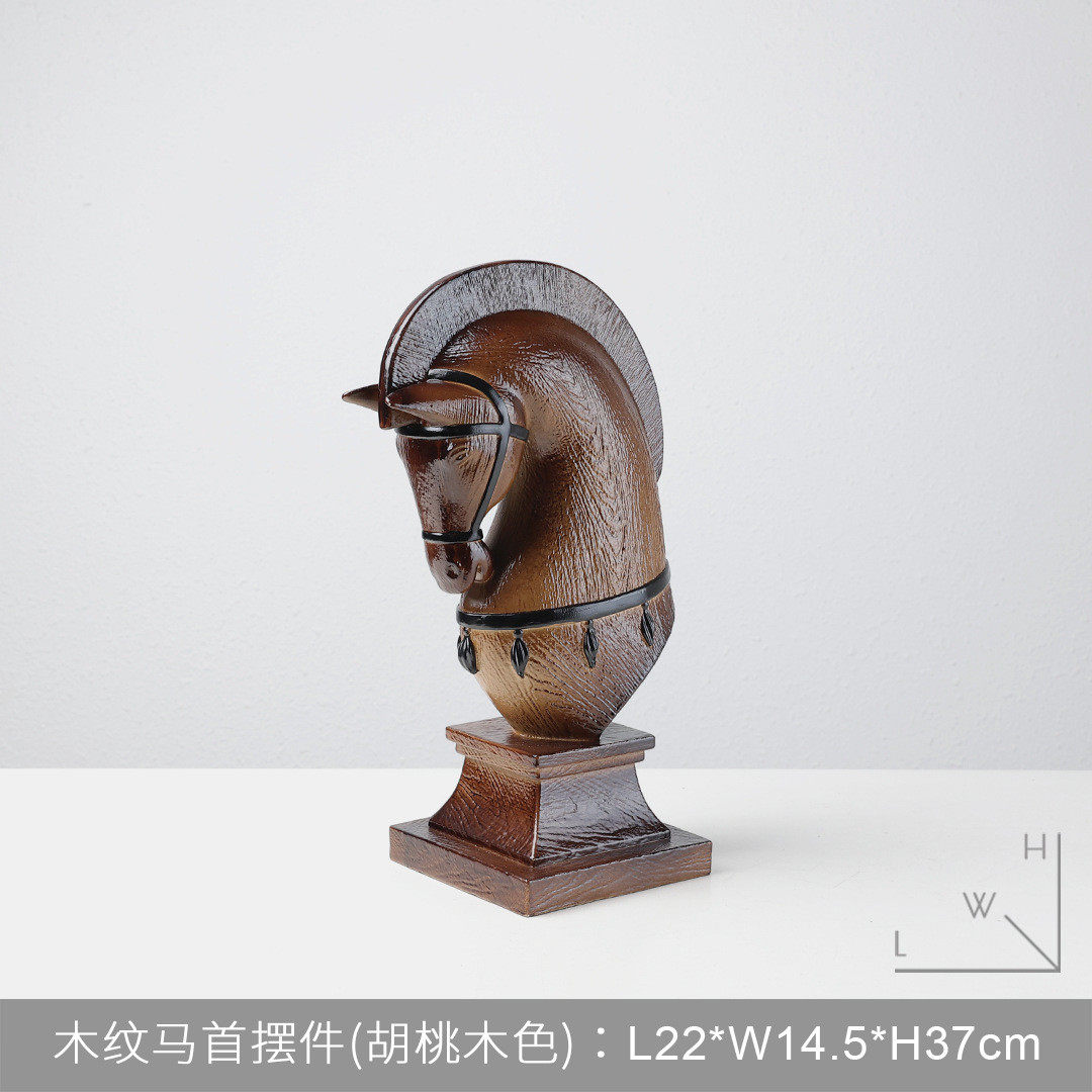 欧式高档家居复古玄关摆件摆件酒柜装饰品客厅马头动物树脂工艺品,家居饰品,装饰摆件,淘宝优惠券,粉丝福利购,淘宝优惠卷