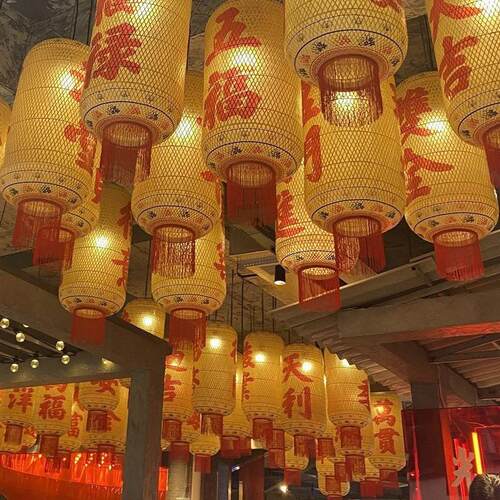 油纸灯笼竹编灯笼户外中式仿古市井火锅店潮汕灯笼吊灯杉姐小龙坎