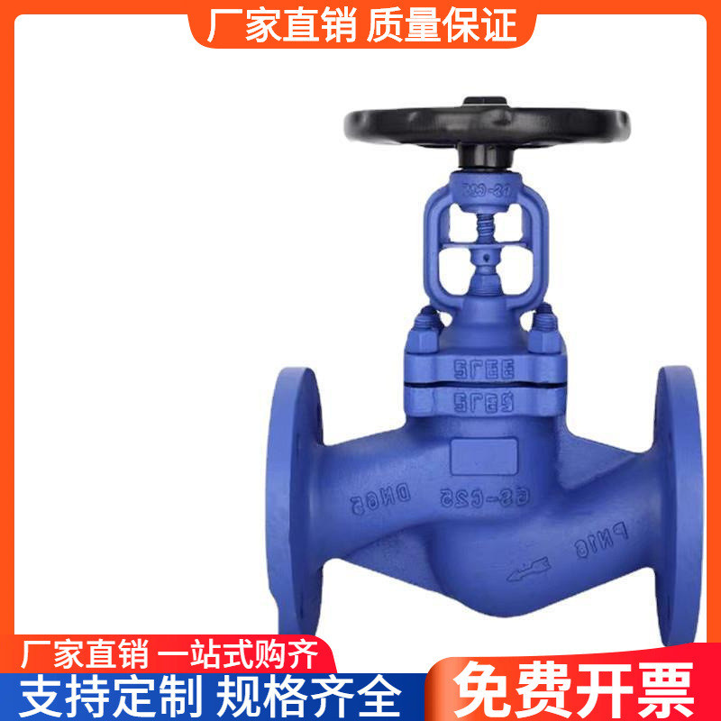 wj41h-16c25c40c铸钢法兰波纹管蒸汽德标导热油截止阀dn255080